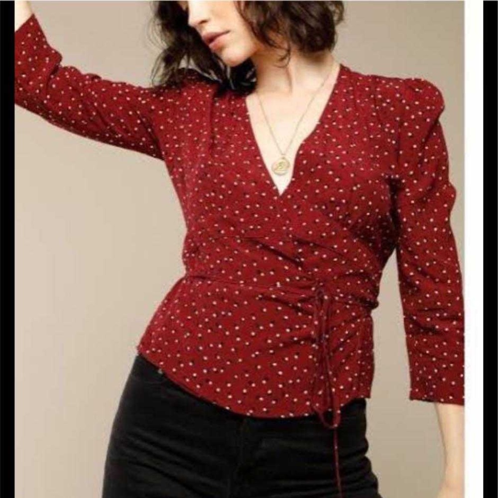 Rouje Anna wrap top blouse size 40